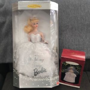 Wedding Day Barbie and matching Hallmark Barbie Ornament